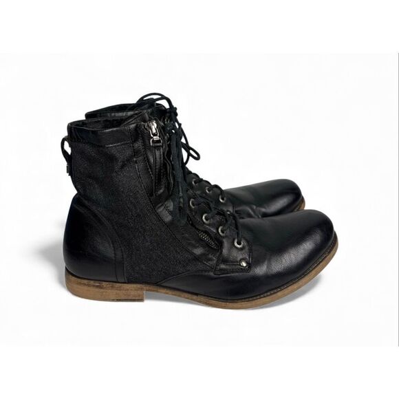 J75 by Jump Deploy Military Black Leather Combat Boots Laces Zip Rugged Men 11 main image 6